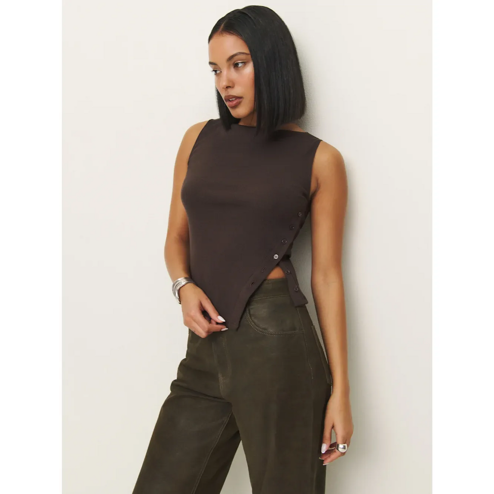 Reformation Hudson Knit Tank In Mole (Brown)